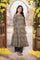 Beige Geometric Printed Embroidered Anarkali Cotton Kurta