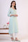 Blue Schiffli Embroidered Straight Rayon Kurta