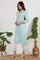 Blue Embroidered Rayon Straight Festive Kurta