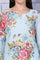 Blue Floral Printed Pure Cotton Straight Kurta