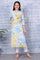 Bue Floral Printed Pure Cotton Straight Kurta with Lace
