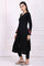 Black Embroidered A-Line Acrylic Winter Kurta