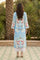 Blue Ikkat Lace Trim Straight Kurta