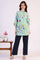 Blue Floral Printed Tunic with Floral Thread Embroidery