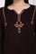 Brown Embroidered Straight Acrylic Tunic