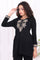 Black Embroidered Straight Acrylic Tunic