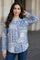 Blue Geometric Printed Straight Shirt