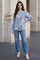 Blue Geometric Printed Straight Shirt