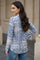 Blue Geometric Printed Straight Shirt