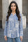 Blue Geometric Printed Straight Shirt