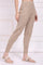 Beige Solid Acrylic Winter Legging