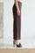 Brown Solid Wide Leg Ankle Length Pants