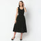Calf Length U-Neck Sleeveless Dress