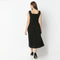Calf Length U-Neck Sleeveless Dress