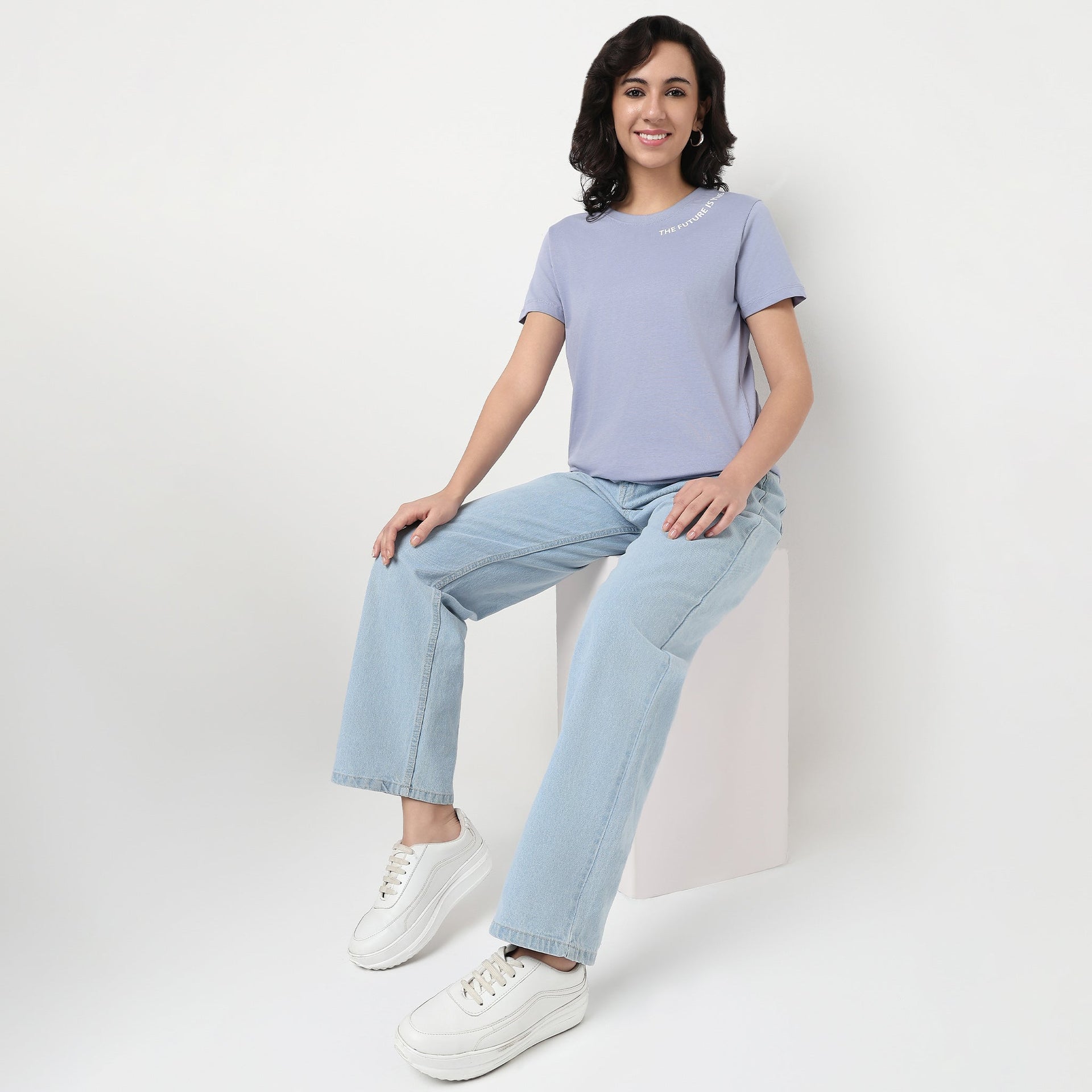 Cotton Crew Neck Graphic T-Shirt