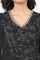 Black Floral Printed Kota A-line Kurta, Pants and Dupatta Set
