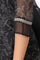 Black Floral Printed Kota A-line Kurta, Pants and Dupatta Set
