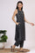 Black Ikkat Pure Cotton Straight Kurta and Pants Co-ord Set