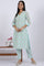 Blue Embroidered Lace Pure Cotton Straight Kurta & Straight Pant Set