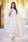 Off-White Embroidered Lace Trim Straight Cotton Kurta with Flared Pant and Dupatta Set