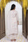 Off-White Embroidered Lace Trim Straight Cotton Kurta with Flared Pant and Dupatta Set