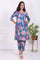 Blue Floral Printed Modal Straight Kurta