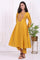 Yellow Embroidered Flared Kurta