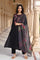 Black Floral Print Embroidered Straight Kurta with Pant and Dupatta Set