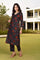 Black Floral Printed Tape Detail A Line Crape Kurta with Pant and Dupatta Set