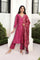 Magenta Embroidered Jacquard A-Line Kurta with Straight Pant and Dupatta Set