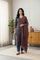 Blue Floral Printed Crepe Straight Kurta with Pants and Dupatta Set