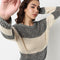 Cotton Striped Flat Knit Sweater