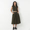 Betty Olive Midi Skirt With Belt Detailing At Waist