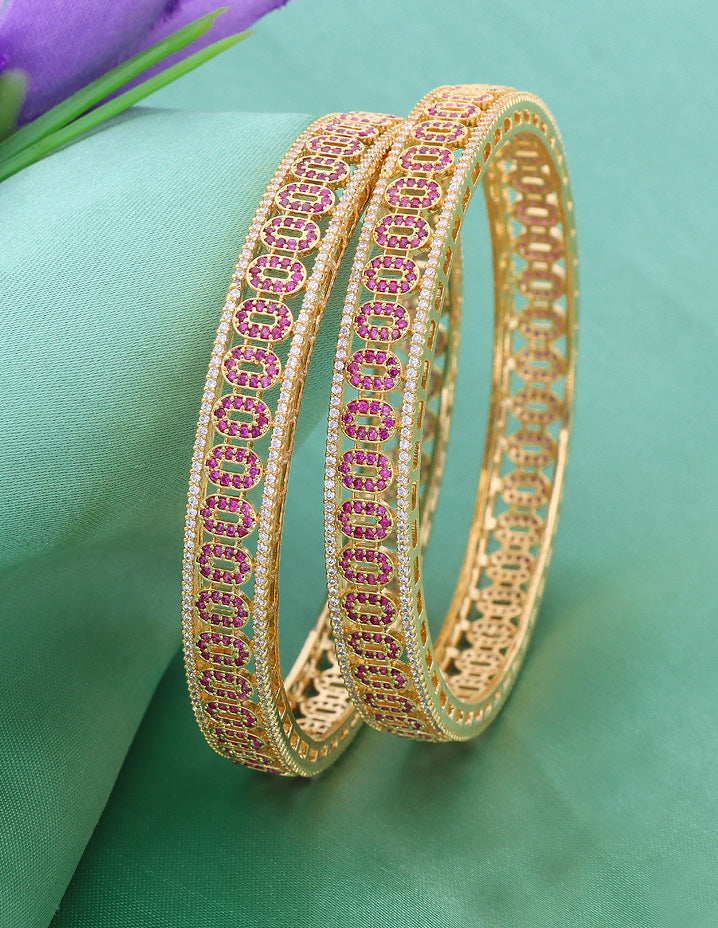 Designer Zircon Gold Plated Bangles ZBGL10966