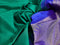 10 yards silk saree green and royal blue with plain body and temple design zari woven border