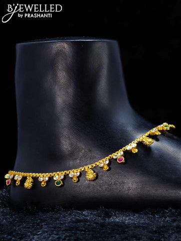 Antique anklet with kemp and cz stone