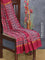 Assam silk saree maroon shade with allover ajrakh prints and zari woven simple border