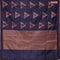 Banarasi cotton saree blue with copper zari woven buttas and piping border