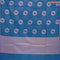 Banarasi cotton saree cs blue with copper zari woven floral buttas and piping border