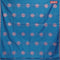 Banarasi cotton saree cs blue with copper zari woven geometric buttas and piping border