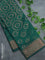 Banarasi cotton saree green with copper zari woven buttas and copper zari woven border