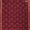 Banarasi cotton saree maroon with copper zari woven geometric weaves and copper zari woven floral border