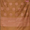 Banarasi cotton saree mustard yellow with copper zari woven buttas and piping border