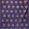 Banarasi cotton saree navy blue with copper zari woven buttas and piping border