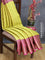 Banarasi kora saree lime yellow and magenta pink with allover zari weaves and annam zari woven border