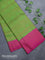 Banarasi semi silk saree green and magenta pink with allover weaves and woven border