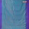 Banarasi semi silk saree light blue and royal blue with allover weaves and woven border