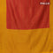 Banarasi semi silk saree red and yellow with allover weaves and woven border