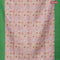 Banarasi softy silk saree pastel peach and green with allover zari weaves & floral digital prints and zari woven border