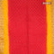 Bandhani saree red and mango yellow with bandhani prints and banarasi style mina border